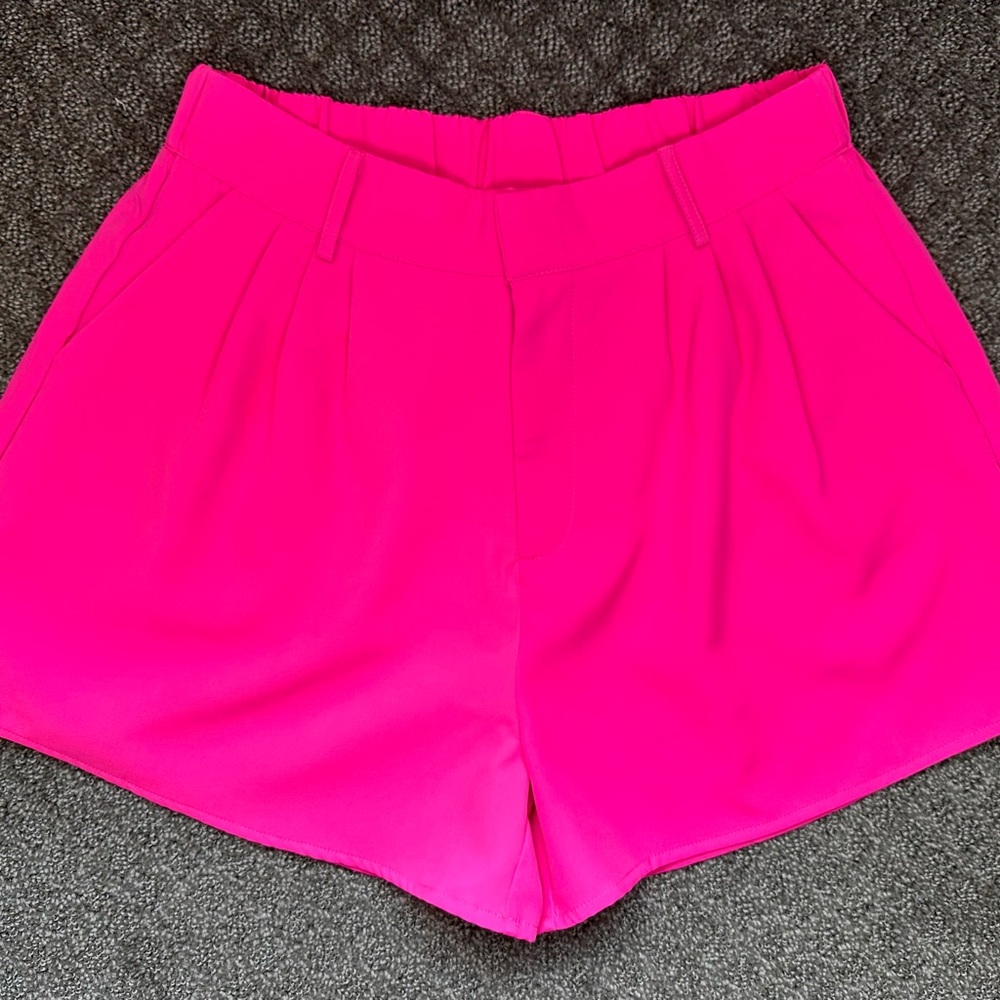 Glam High Waist Pink Shorts Tailored Fit